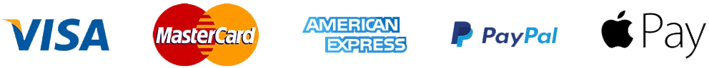 Accepted payment methods: Visa, Mastercard, Amex, Discover, Apple Pay, Google Pay, ACH, Bitcoin